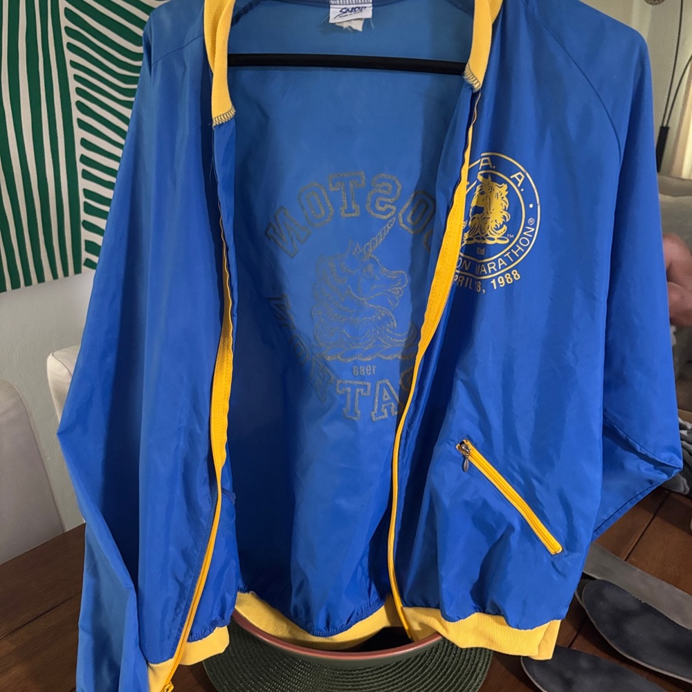 Blue and Yellow Men's Lightweight Jacket